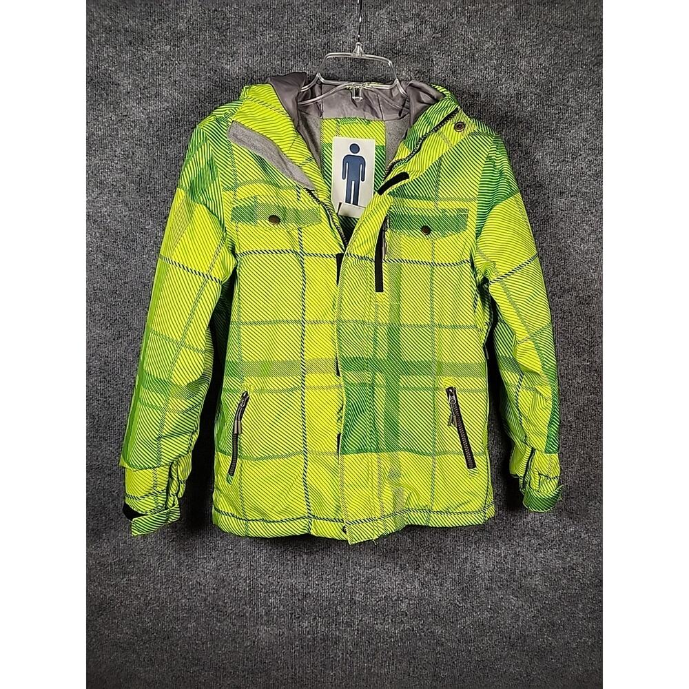 Firefly Youth L Snow Snowboarding Ski Jacket Coat Aquabase Elite Green Gray Hood